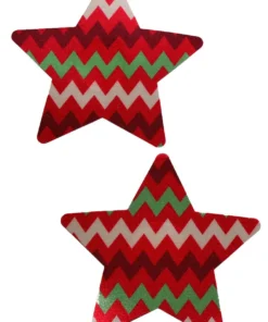 GE Apparel Red Zig Zag Star Nipple Pasties