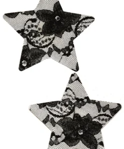 GE Apparel Black Floral Lace Nipple Pasties