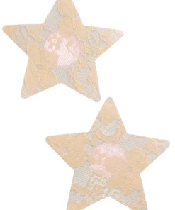 GE Apparel Beige Sheer Lace Star Pasties