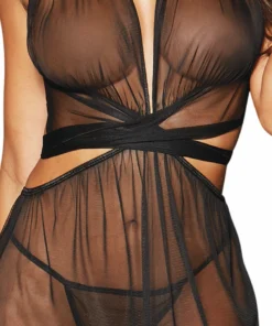 Dreamgirl Lingerie It's Greek To Me Black Grecian Gown