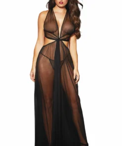 Dreamgirl Lingerie It's Greek To Me Black Grecian Gown