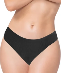 Seven Til Midnight Black Shadow Stripe Thong Panty
