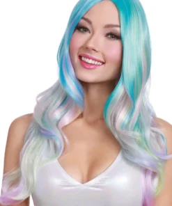 Dreamgirl Aqua Rainbow Wavy Wig Wigs