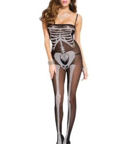 Music Legs Skeleton Crotchless Bodystocking Lingerie