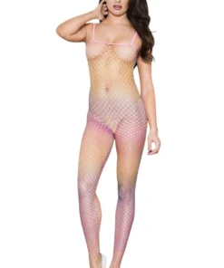Music Legs Rainbow Ombre Fishnet Crotchless Bodystocking 9 Music Legs Rainbow Ombre Fishnet Crotchless Bodystocking