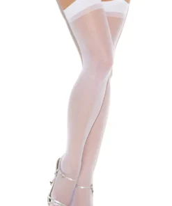 Elegant Moments Hosiery White Sheer Thigh High Leggings