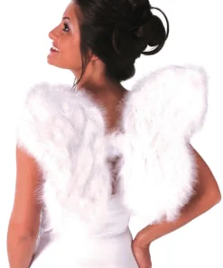 Rubies White Faux Feather Angel Wings