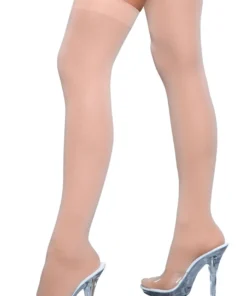 Be Wicked Hosiery Light Beige Opaque Thigh Highs