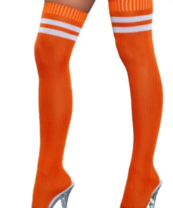Be Wicked Going Pro Orange Thigh Highs