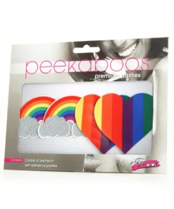 XGEN Pride Glitter Rainbows And Hearts Nipple Pasties Lingerie