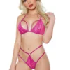 Allure Hot Pink Lace Bra Set