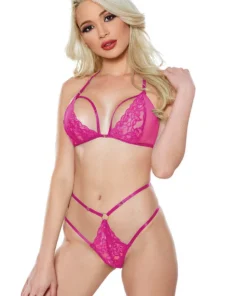 Allure Hot Pink Lace Bra Set