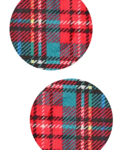 GE Apparel Red Plaid Circle Nipple Pasties