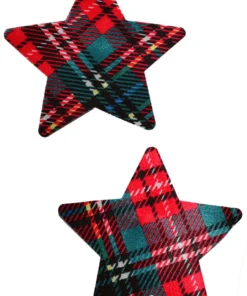 GE Apparel Red Plaid Star Nipple Pasties