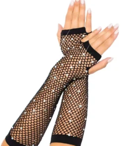 Leg Avenue Rhinestone Fishnet Arm Warmers Lingerie