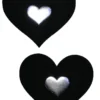 GE Apparel Black And Silver Heart Pasties