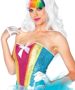 Leg Avenue Pride Month Wear Rainbow Sequin Corset