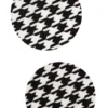 GE Apparel Black And White Houndstooth Circle Nipple Pasties
