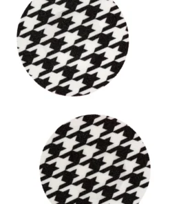 GE Apparel Black And White Houndstooth Circle Nipple Pasties