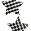 GE Apparel Black And White Houndstooth Star Nipple Pasties