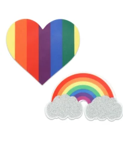 XGEN Pride Glitter Rainbows And Hearts Nipple Pasties Lingerie