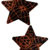 GE Apparel Black & Orange Spider Star Nipple Pasties