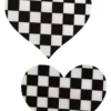 GE Apparel Black And White Checkered Heart Nipple Pasties