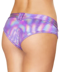 Roma Costume Iridescent Purple Booty Shorts With Belt Loops