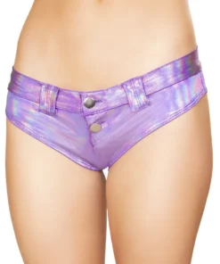Roma Costume Iridescent Purple Booty Shorts With Belt Loops