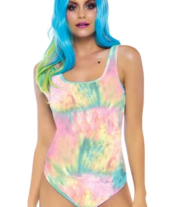 Leg Avenue Pastel Tie Dye Tank Bodysuit