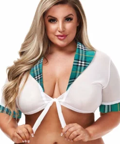 XGEN Turquoise Teacher Pet Schoolgirl Top Plus Size