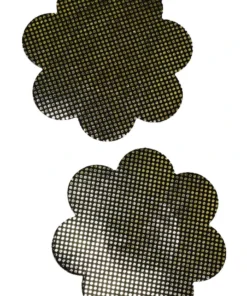 GE Apparel Black And Silver Chrome Petal Nipple Pasties