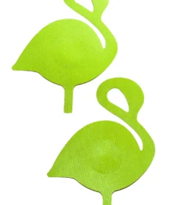 GE Apparel Lime Green Flamingo Nipple Pasties