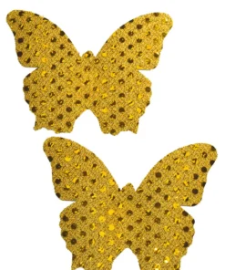 GE Apparel Gold Sequin Butterfly Nipple Pasties