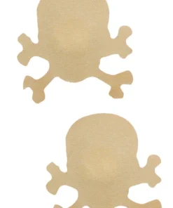GE Apparel Beige Skull And Crossbones Nipple Pasties