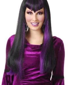 Charades Black And Purple Vampira Wig Accessories
