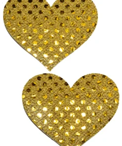 GE Apparel Gold Sequin Heart Pasties