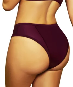 Seven Til Midnight Laura Wine High Waist Bikini Bottoms Sexy Swimwear