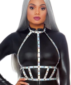 Leg Avenue Accessories Iridescent Studded Vinyl Body Harness