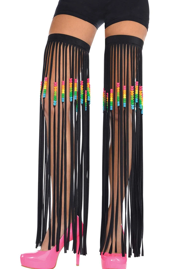 AMSCAN Beaded Fringe Leg Straps Music Festival Wear 1 AMSCAN Beaded Fringe Leg Straps Music Festival Wear