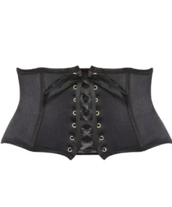 AMSCAN Lingerie Black Satin Waist Cincher 6 AMSCAN Lingerie Black Satin Waist Cincher