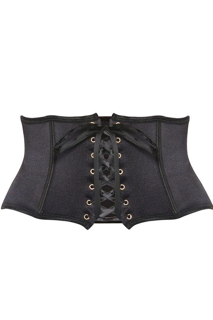 AMSCAN Lingerie Black Satin Waist Cincher 3 AMSCAN Lingerie Black Satin Waist Cincher