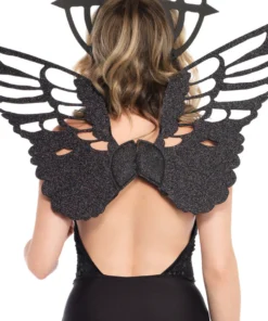 Leg Avenue Black Sequin Halter Bodysuit