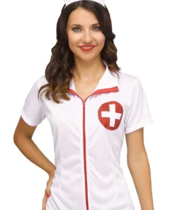 Fun World Nurse Costume Shirt And Cap Sexy Halloween Costumes