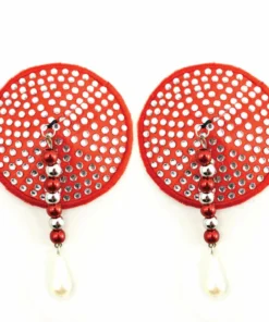 Entrenue Bijoux De Nip Round Red Crystal Pasties W- Facet Beads