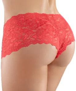 Allure Apple Cheeks Red Crotchless Boyshorts