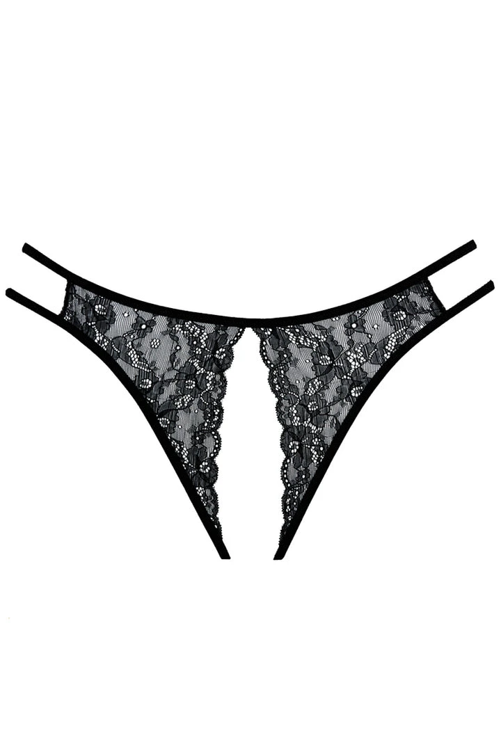 Allure Lingerie Sweet Honey Black Peek-a-Boo Panty 3 Allure Lingerie Sweet Honey Black Peek-a-Boo Panty