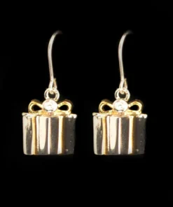 3WISHES Metal Gift Box Earrings