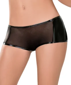Magic Silk Raven Black Mesh Booty Shorts