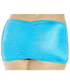 BodyShotz Bottoms Turquoise Rhinestone Scrunch Mini Skirt